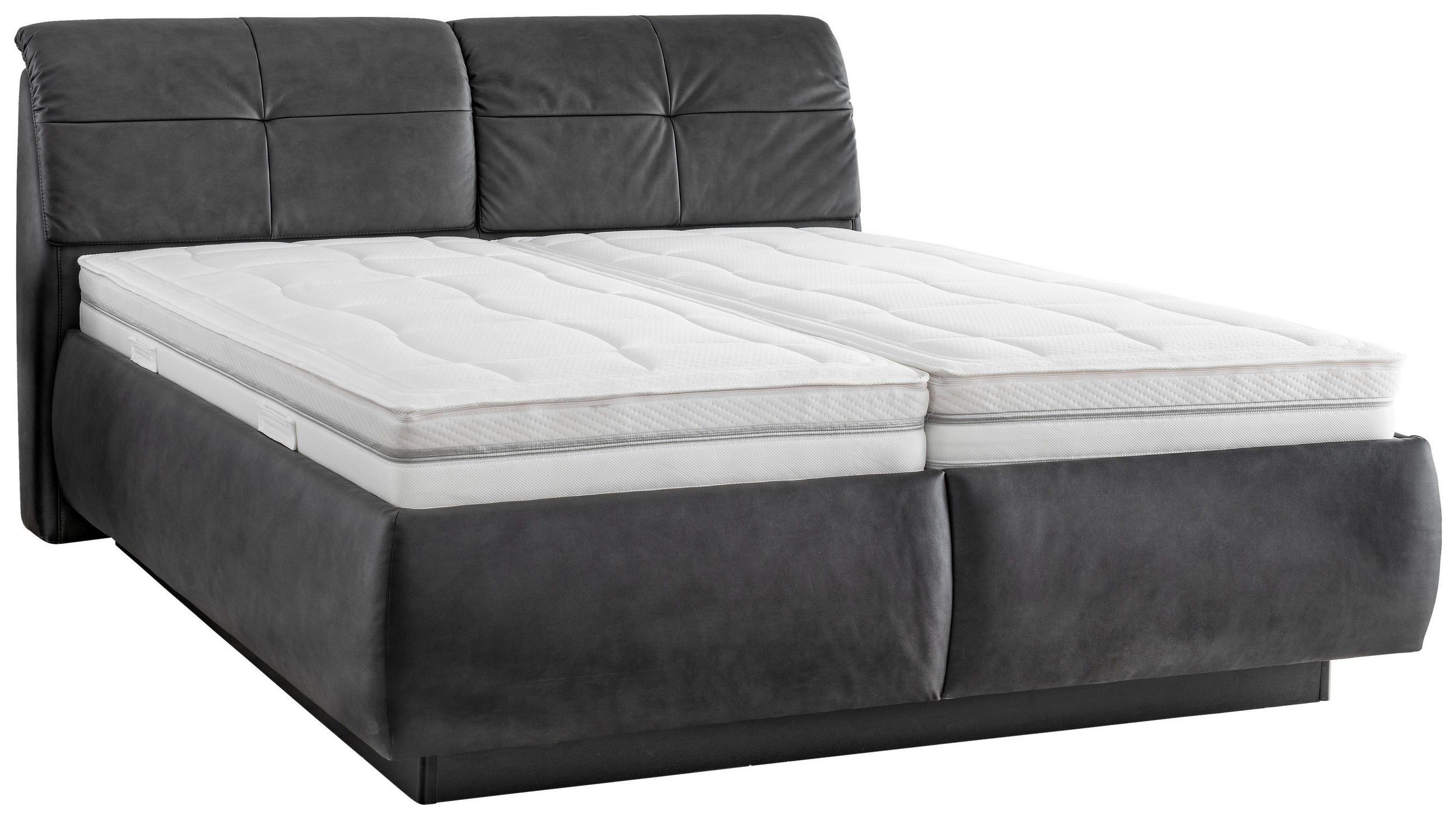 POLSTERBETT Bettkasten, Lattenroste, Matratzen Anthrazit 180/200 cm  - Anthrazit/Schwarz, KONVENTIONELL, Holz/Holzwerkstoff (180/200cm) - Beldomo - Sleep