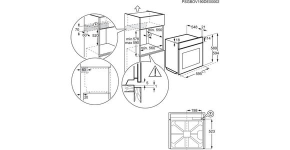 EINBAUBACKOFEN DKP39906BK  - Schwarz, Basics, Glas/Metall (59,4/59,4/56,9cm) - Dieter Knoll