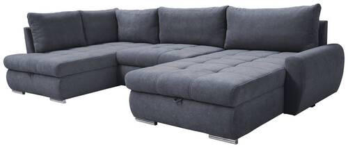ECKSOFA Grau Velours  - Chromfarben/Grau, Design, Kunststoff/Textil (173/322/174cm) - Livetastic