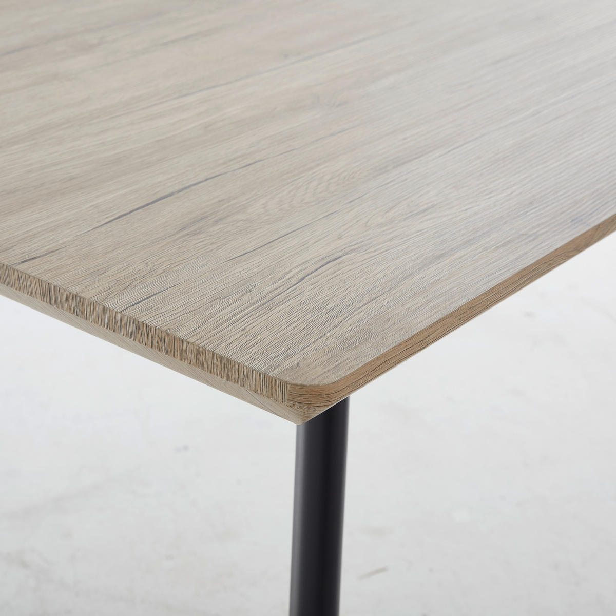 ESSTISCH rechteckig Naturfarben, Schwarz  - Schwarz/Naturfarben, MODERN, Holzwerkstoff/Metall (160/90/76cm) - MID.YOU