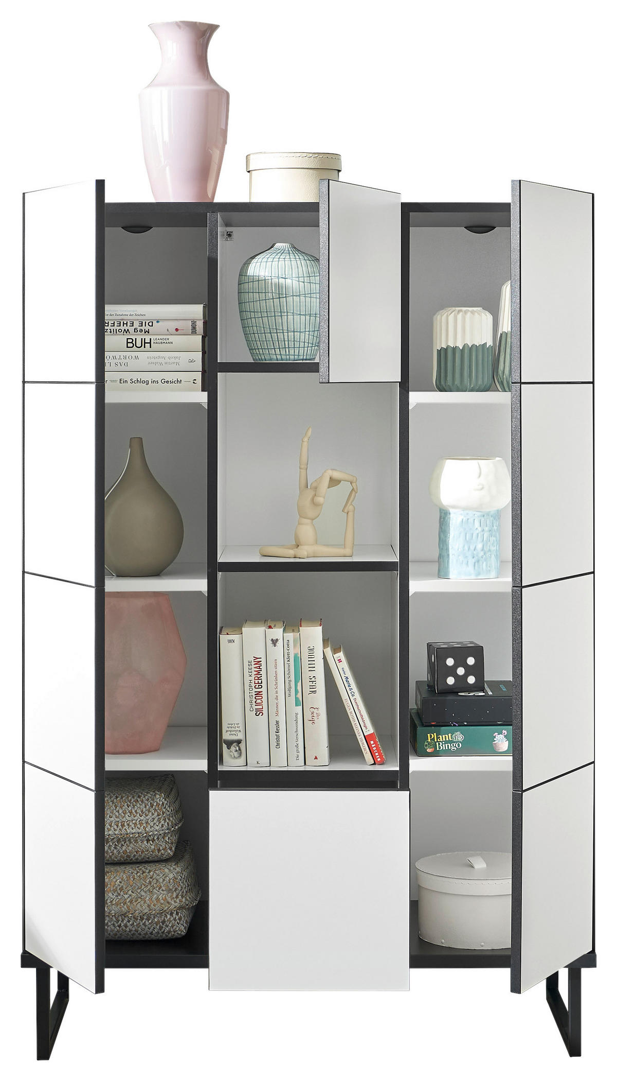 HIGHBOARD  in 90/136/40 cm  - Schwarz/Weiß, Design, Holzwerkstoff/Metall (90/136/40cm) - home24