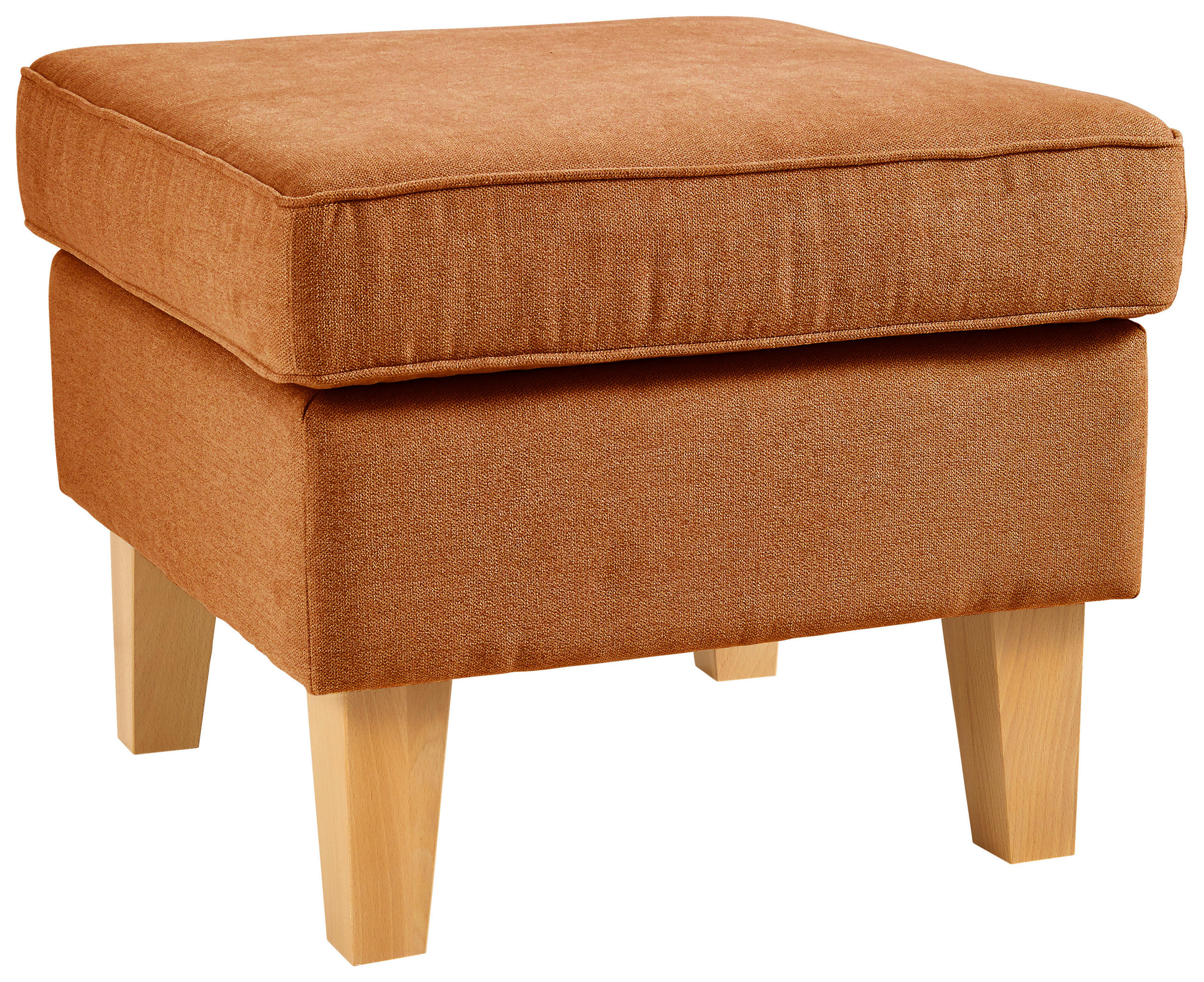 HOCKER in Textil Orange  - Eichefarben/Orange, Design, Holz/Textil (55/44/55cm) - MID.YOU