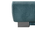 SCHLAFSOFA Rowan Cord Türkis  inkl. Rückenkissen, Armlehnenkissen, Bettkasten, Schlaffunktion, Rücken echt  - Türkis, KONVENTIONELL, Textil/Metall (196/89/94cm) - Novel