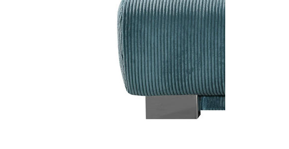 SCHLAFSOFA Rowan Cord Türkis  inkl. Rückenkissen, Armlehnenkissen, Bettkasten, Schlaffunktion, Rücken echt  - Türkis, KONVENTIONELL, Textil/Metall (196/89/94cm) - Novel