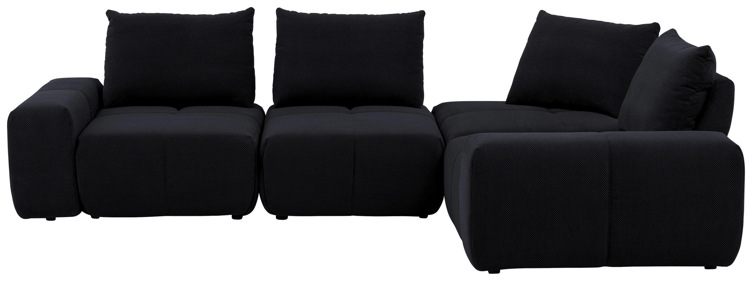 ECKSOFA in Velours Anthrazit  326/236 cm  - Anthrazit/Schwarz, Design, Kunststoff/Textil (326/236cm) - Xora