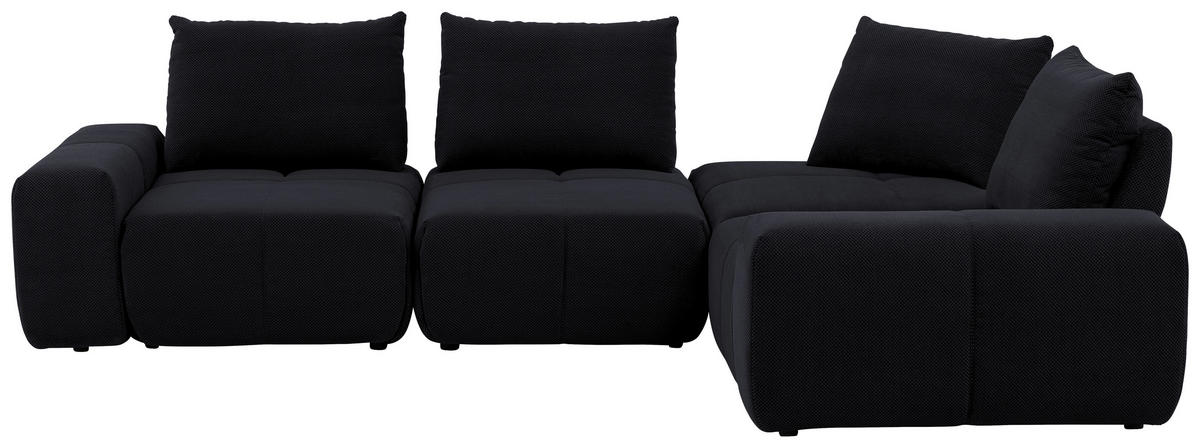 ECKSOFA in Velours Anthrazit  - Anthrazit/Schwarz, Design, Kunststoff/Textil (326/236cm) - Xora