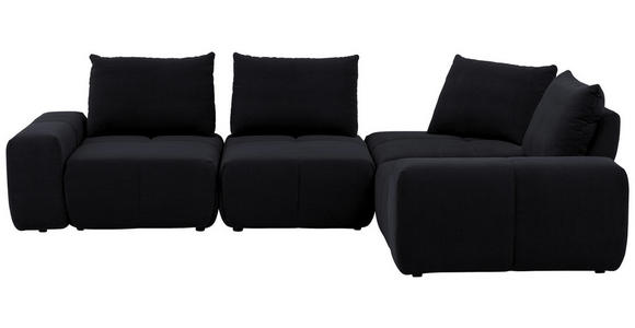 ECKSOFA in Velours Anthrazit  - Anthrazit/Schwarz, Design, Kunststoff/Textil (326/236cm) - Xora