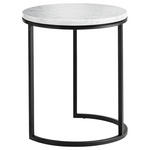 BEISTELLTISCH in Stein 39/39/49 cm  - Weiß Hochglanz/Schwarz, Design, Stein/Metall (39/39/49cm) - Johann Jakob