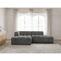 ECKSOFA  ANNECY Dunkelgrau Bouclé  - Dunkelgrau/Schwarz, MODERN, Kunststoff/Textil (170/262cm)