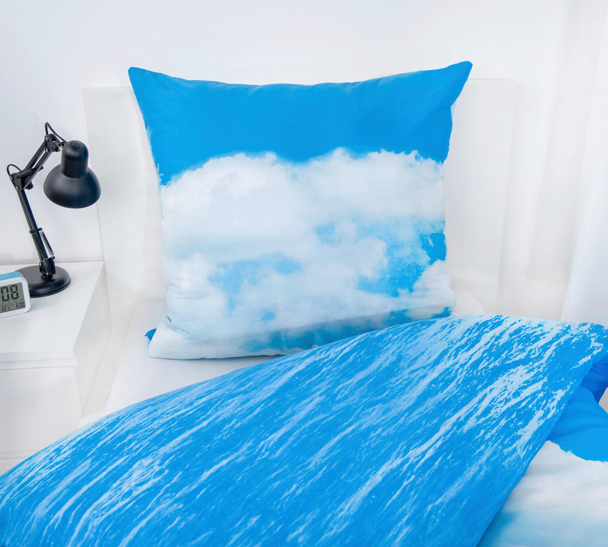 JUGENDBETTWÄSCHE DELFINE Renforcé 135/200 cm  - Blau/Weiß, Basics, Textil (135/200cm) - Herding
