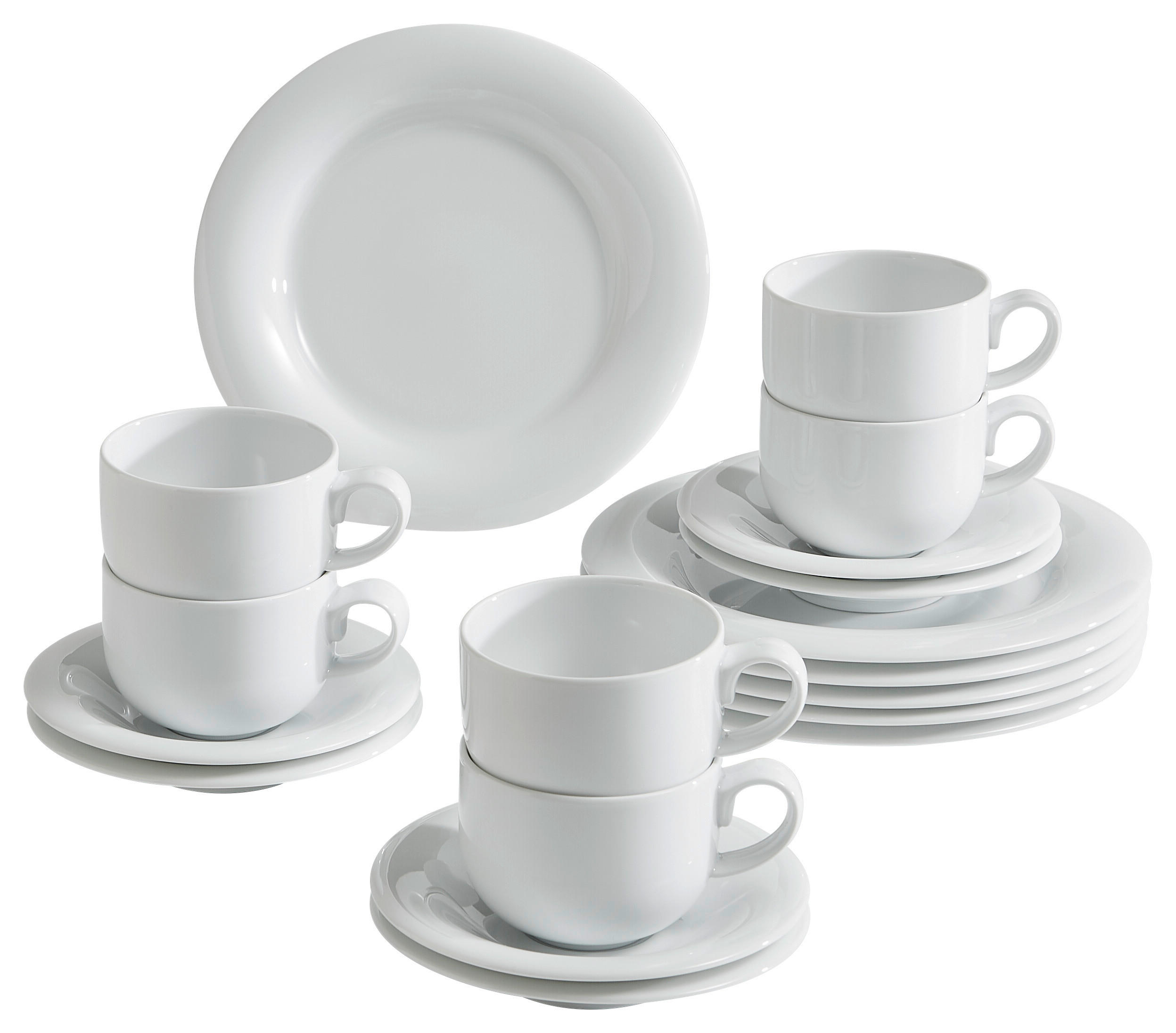 SERVIS ZA KAVU Tavola 18-dijelni - bijela, Basics, keramika - Novel