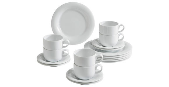 KAFFEESERVICE Weiß Tavola 18-teilig  - Weiß, Basics, Keramik - Novel