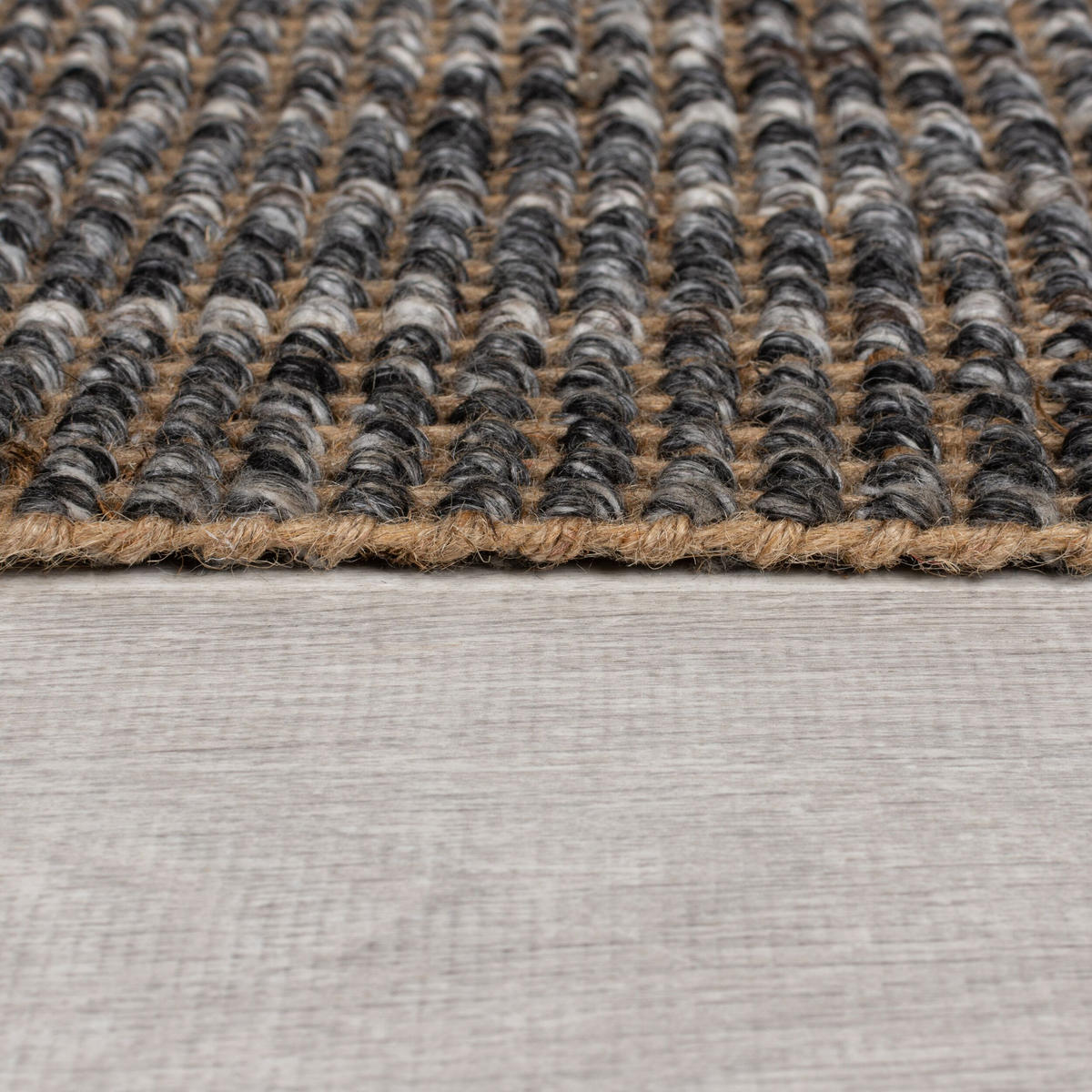 TEPPICH Jute-Wolle-Mix, handgewebt WEAVER, Grau 60x230 cm - Grau, Textil (60/230cm) - KADIMA DESIGN