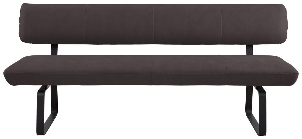 SITZBANK in Metall, Textil Anthrazit, Mokka  - Anthrazit/Mokka, Design, Textil/Metall (200/88/68cm) - Venjakob