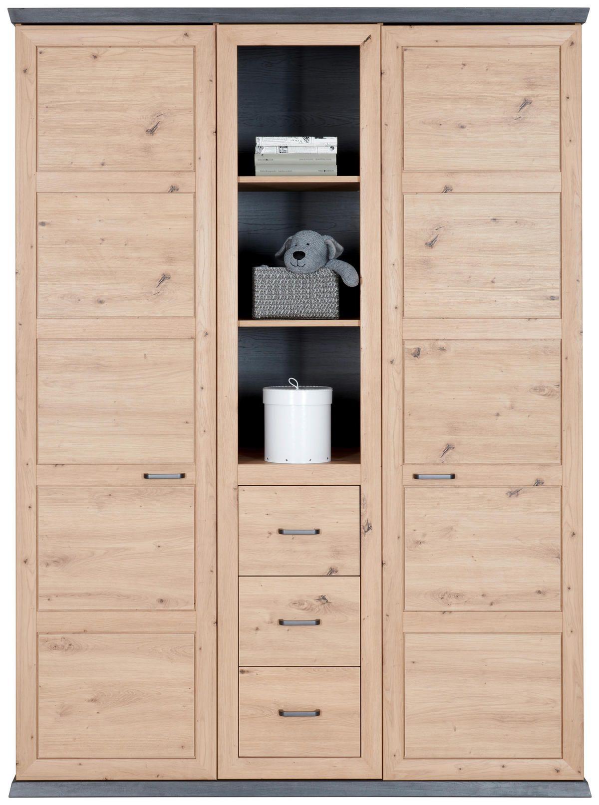 SKRIŇA DO IZBY PRE BÁBÄTKO farba duba, tmavosivá,  - farba duba/antracitová, Natur, kompozitné drevo/plast (154/209,2/60,2cm) - My Baby Lou