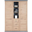 BABYKLEIDERSCHRANK Benton  - Eichefarben/Dunkelgrau, Natur, Holzwerkstoff/Kunststoff (154/209,2/60,2cm) - My Baby Lou