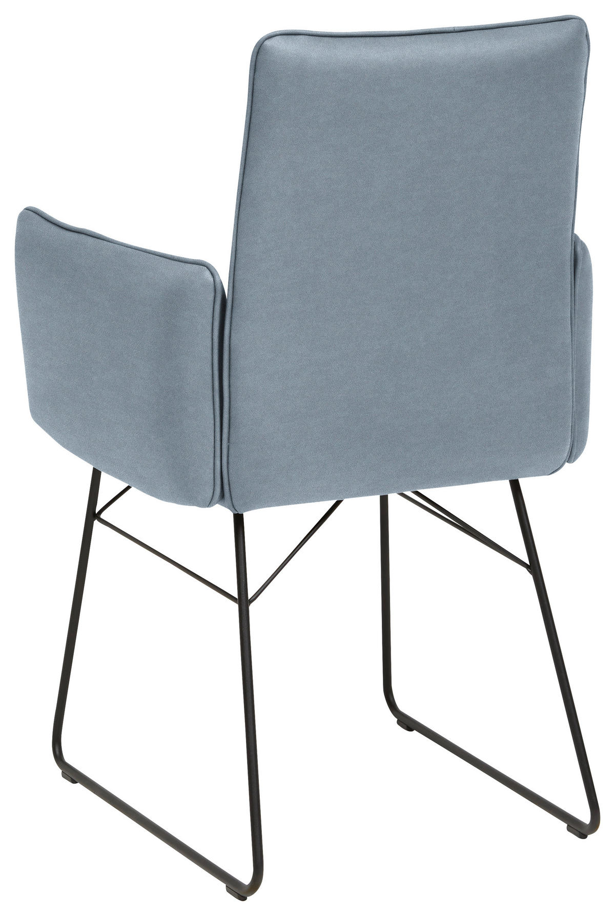 ARMLEHNSTUHL  in Stahl Mikrofaser  - Blau/Schwarz, Design, Textil/Metall (61/91/60cm) - Dieter Knoll