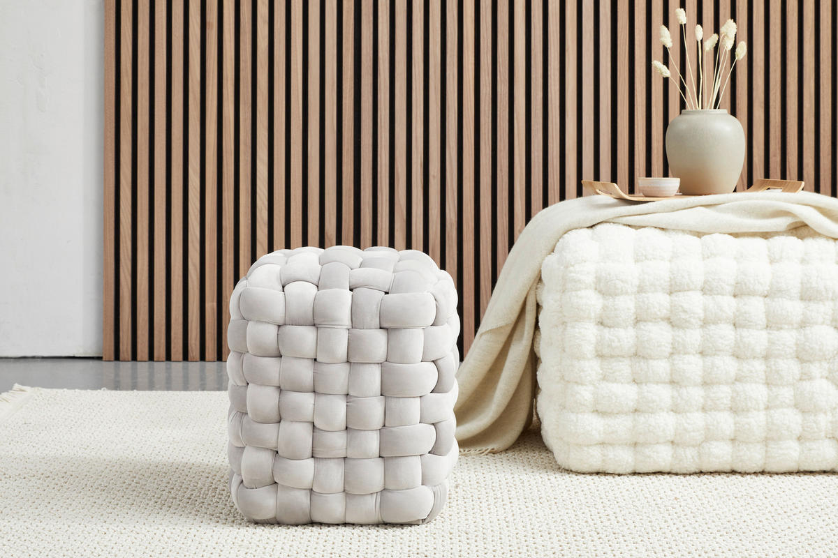 TABURE 37/40/37 cm  svetlosiva  - svetlosiva, Trendi, tekstil (37/40/37cm) - Xora