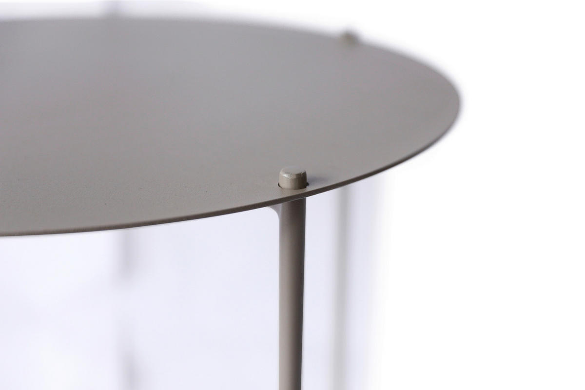 BEISTELLTISCH 49/49/49 cm Taupe rund  - Taupe/Anthrazit, Design, Metall (49/49/49cm) - Xora