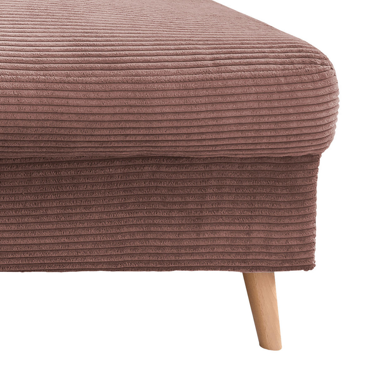 WOHNLANDSCHAFT in Cord Rosa  - Naturfarben/Rosa, KONVENTIONELL, Holz/Textil (150/301/200cm) - P & B