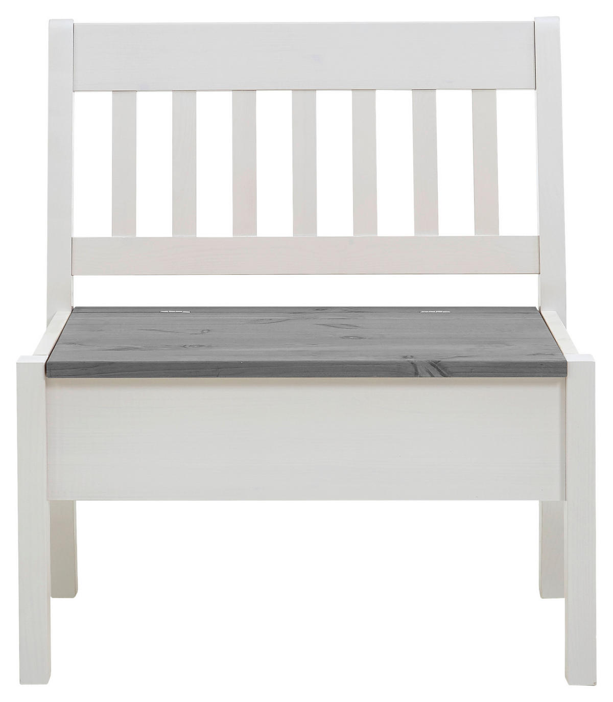 SITZBANK 83/93/58 cm Weiß, Grau Kiefer massiv  - Weiß/Grau, ROMANTIK / LANDHAUS, Holz (83/93/58cm) - Boxxx