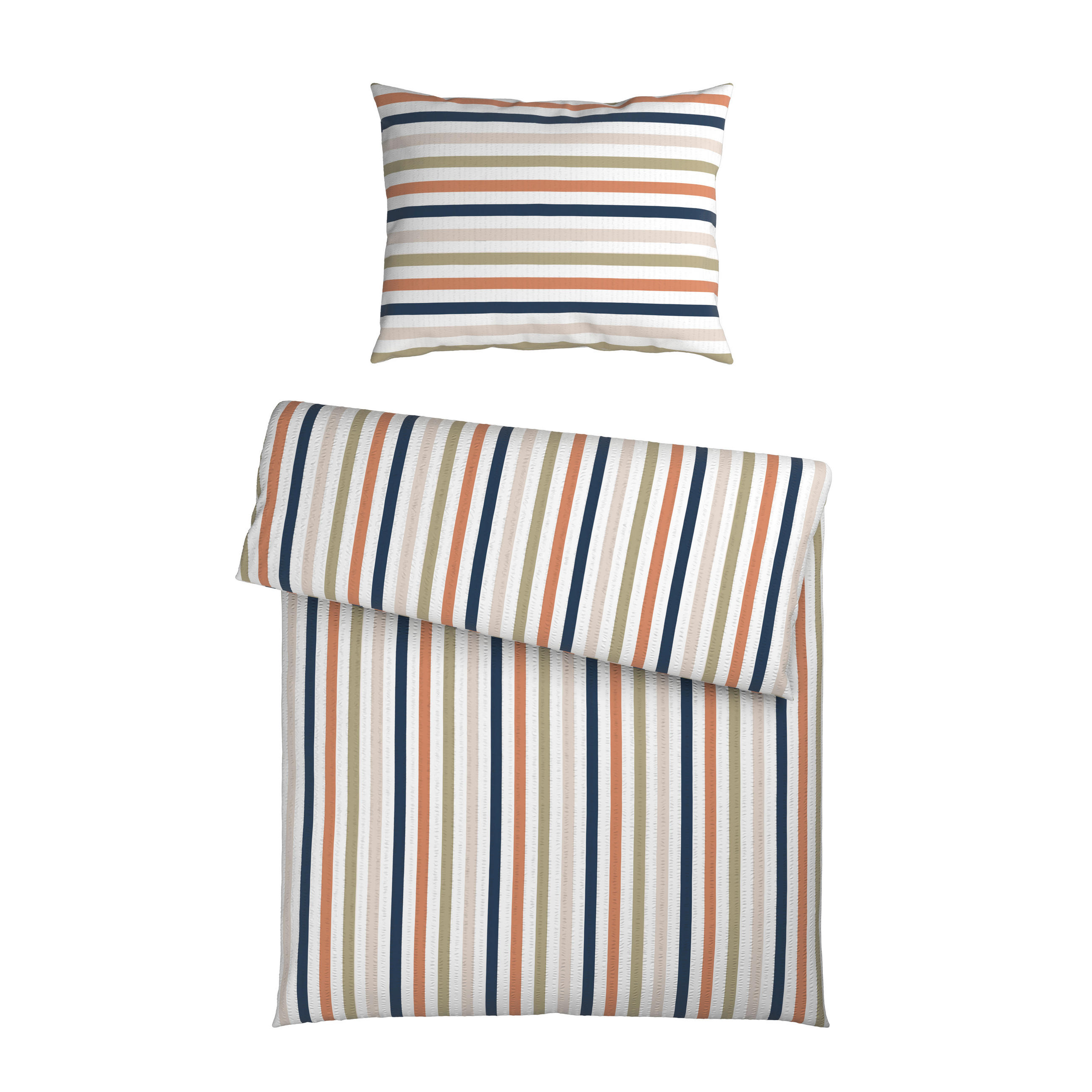 BETTWÄSCHE Mavie Seersucker 140/200 cm  - Multicolor/Grün, KONVENTIONELL, Textil (140/200cm) - Esposa