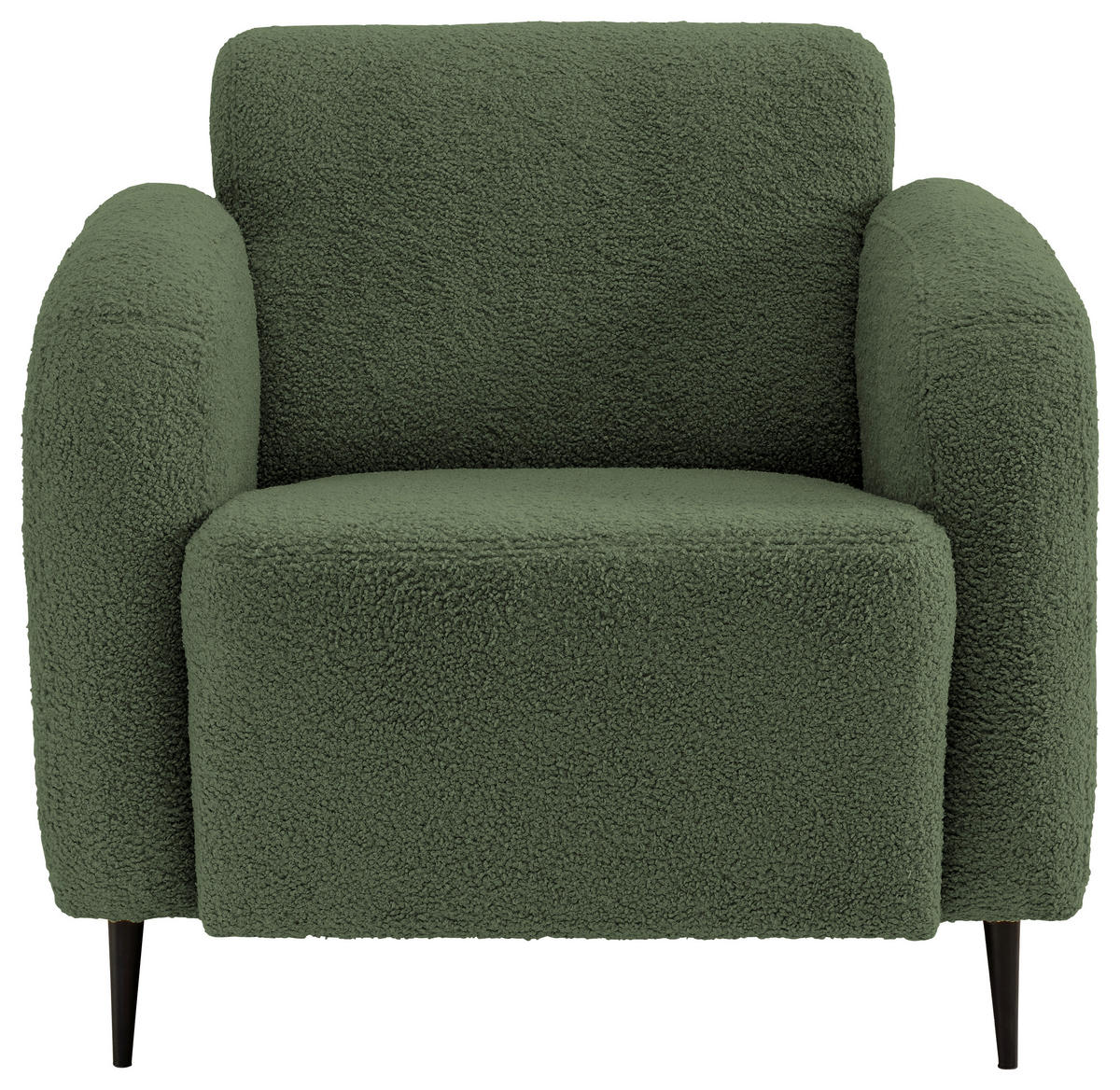 SESSEL in Teddystoff Dunkelgrün  - Dunkelgrün/Schwarz, Modern, Textil/Metall (85/76/90cm) - Livetastic