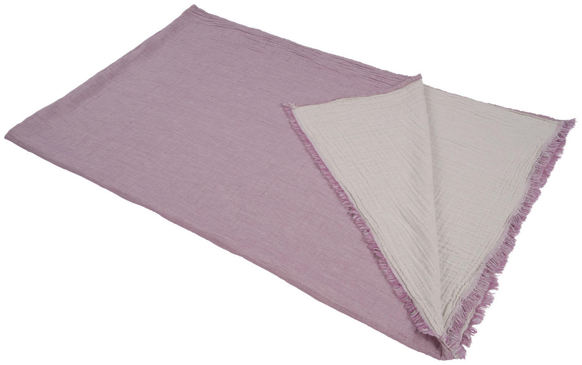WOHNDECKE Musa 150/200 cm  - Lila/Naturfarben, KONVENTIONELL, Textil (150/200cm) - Ambiente