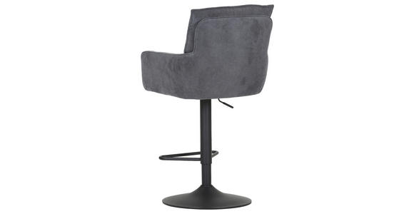 BARHOCKER Cord Anthrazit Stoffauswahl, Sitzfläche 360° drehbar  - Anthrazit/Schwarz, Design, Textil/Metall (54/98-120/58cm) - Novel