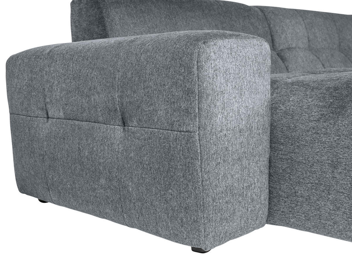 ECKSOFA Grau Webstoff  - Schwarz/Grau, KONVENTIONELL, Kunststoff/Textil (301/160cm) - Carryhome