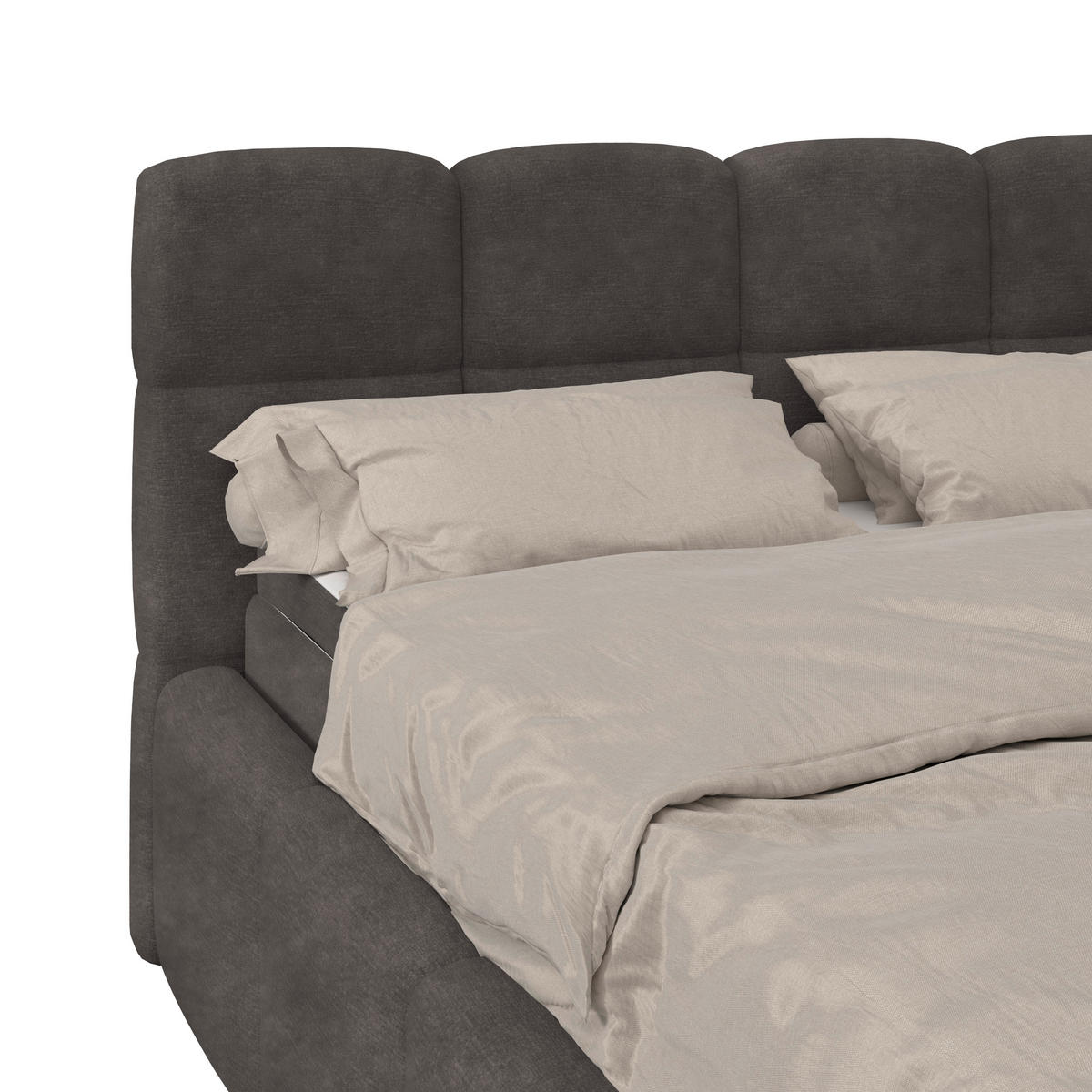 POLSTERBETT 140/200 cm,  in Anthrazit, Matratze, Bettkasten, H3 = fest  - Anthrazit/Schwarz, Trend, Kunststoff/Textil (140/200cm)