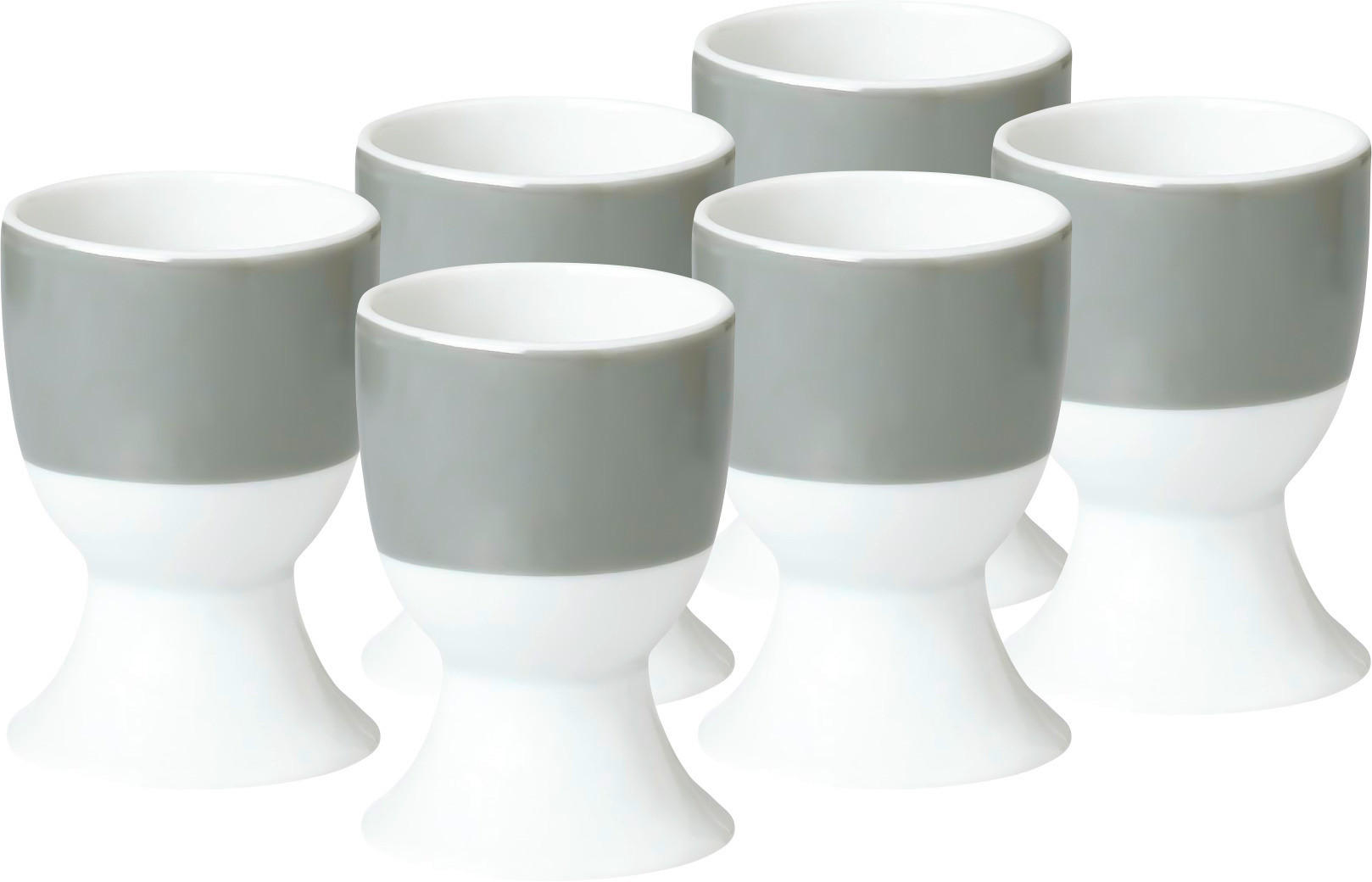 Eierbecherset Grau Weiß 6-Teilig D: 4,5 Cm
