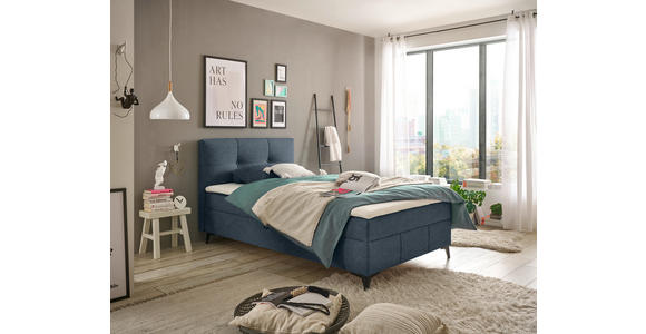 BOXBETT 120/200 cm  in Blaugrau  - Blaugrau, Basics, Holzwerkstoff/Textil (120/200cm) - Xora