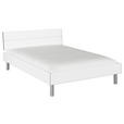 BETT 140/200 cm  in Weiß  - Alufarben/Weiß, Design, Metall (140/200cm) - Carryhome