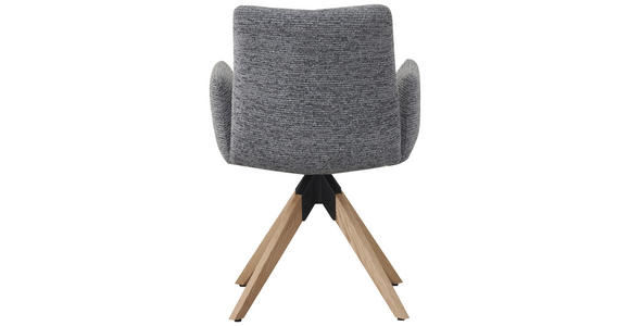 ARMLEHNSTUHL  Stoffauswahl, Sitzfläche 180° drehbar Struktur  Grau  - Eichefarben/Grau, Design, Holz/Textil (58/85/64cm) - Carryhome