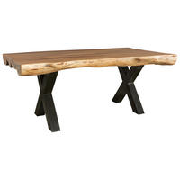 ESSTISCH in Holz 200/100/77 cm  - Schwarz/Akaziefarben, Design, Holz/Metall (200/100/77cm) - MID.YOU