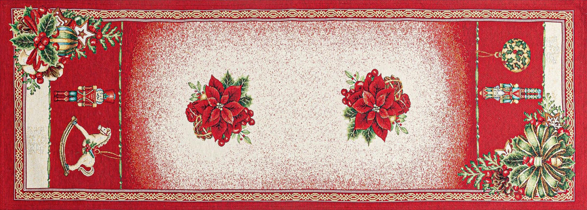 ASZTALI FUTÓ   - bordó, Design, textil (40/140cm)