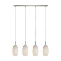 HÄNGELEUCHTE Batista 3 102/12/110 cm  - Weiß/Nickelfarben, KONVENTIONELL, Glas/Metall (102/12/110cm) - Eglo