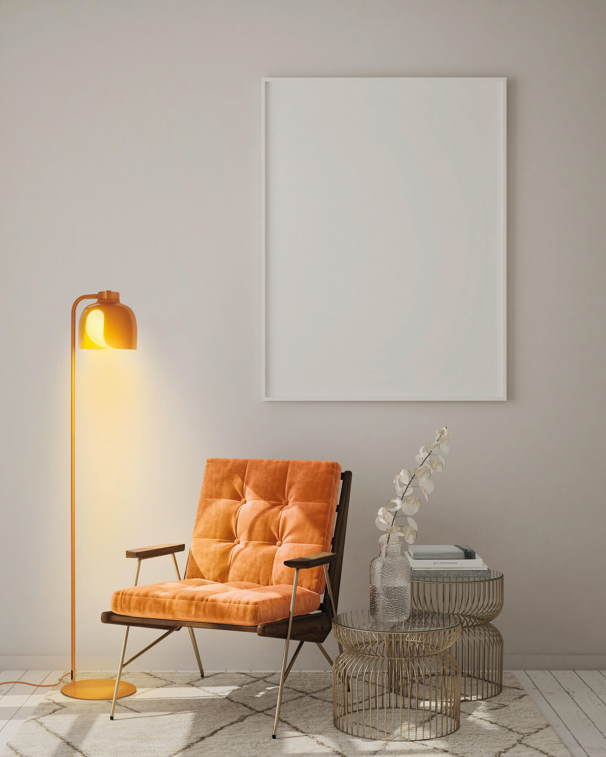 STEHLEUCHTE 27/141 cm    - Orange, Basics, Glas/Metall (27/141cm) - Osram
