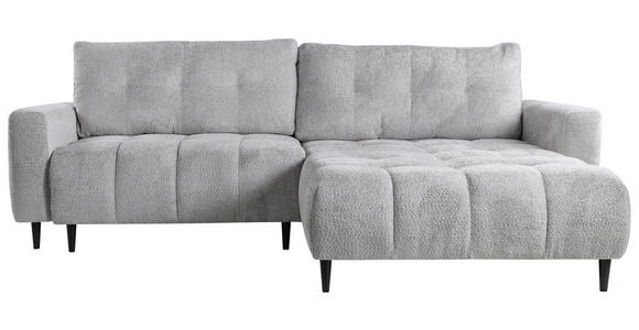 ECKSOFA in Chenille Hellgrau - Hellgrau/Schwarz, KONVENTIONELL, Holz/Textil (266/180cm) - Carryhome