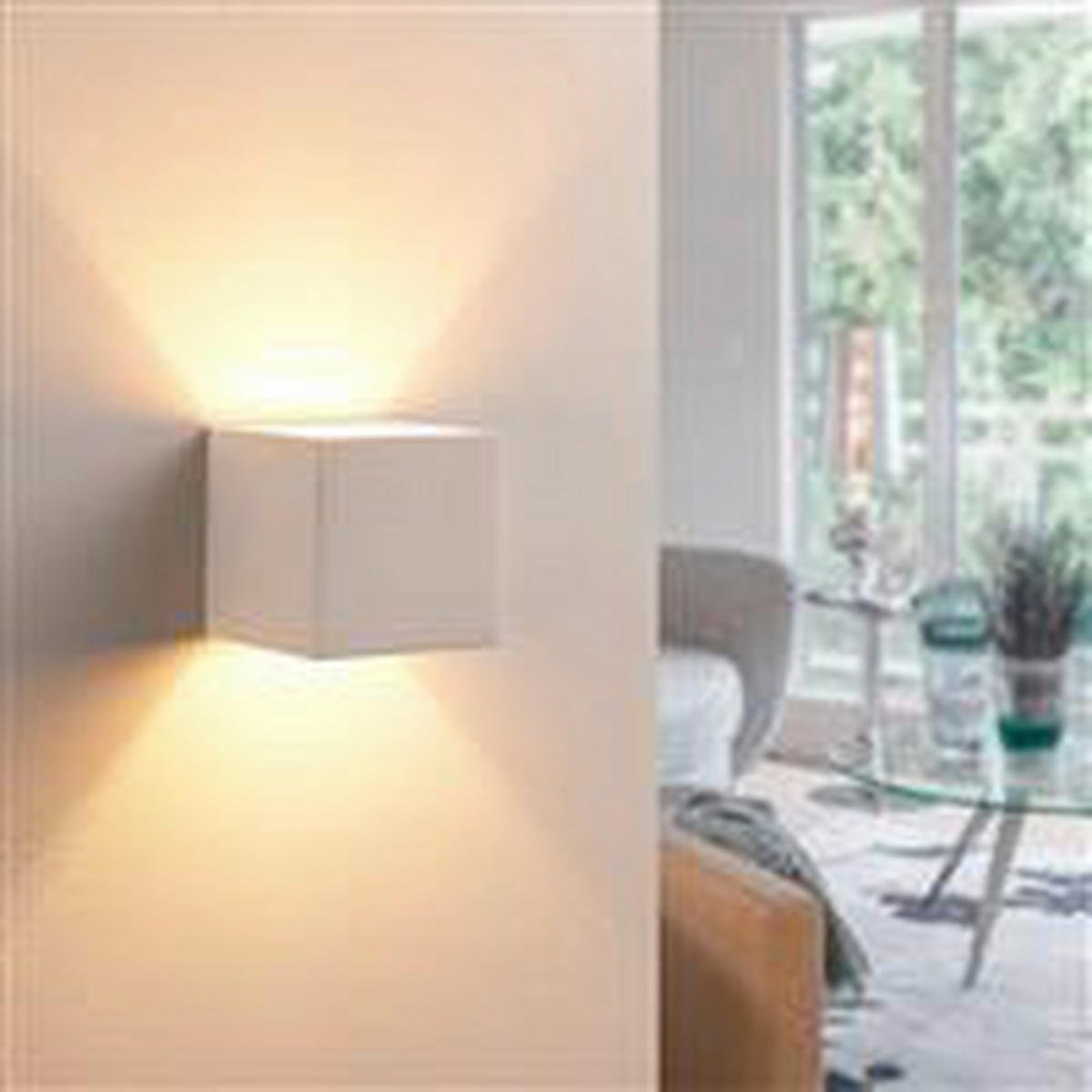 WANDLEUCHTE Alessia 11,5/11,5/11,5 cm  - Weiß, Basics, Stein (11,5/11,5/11,5cm) - Novel