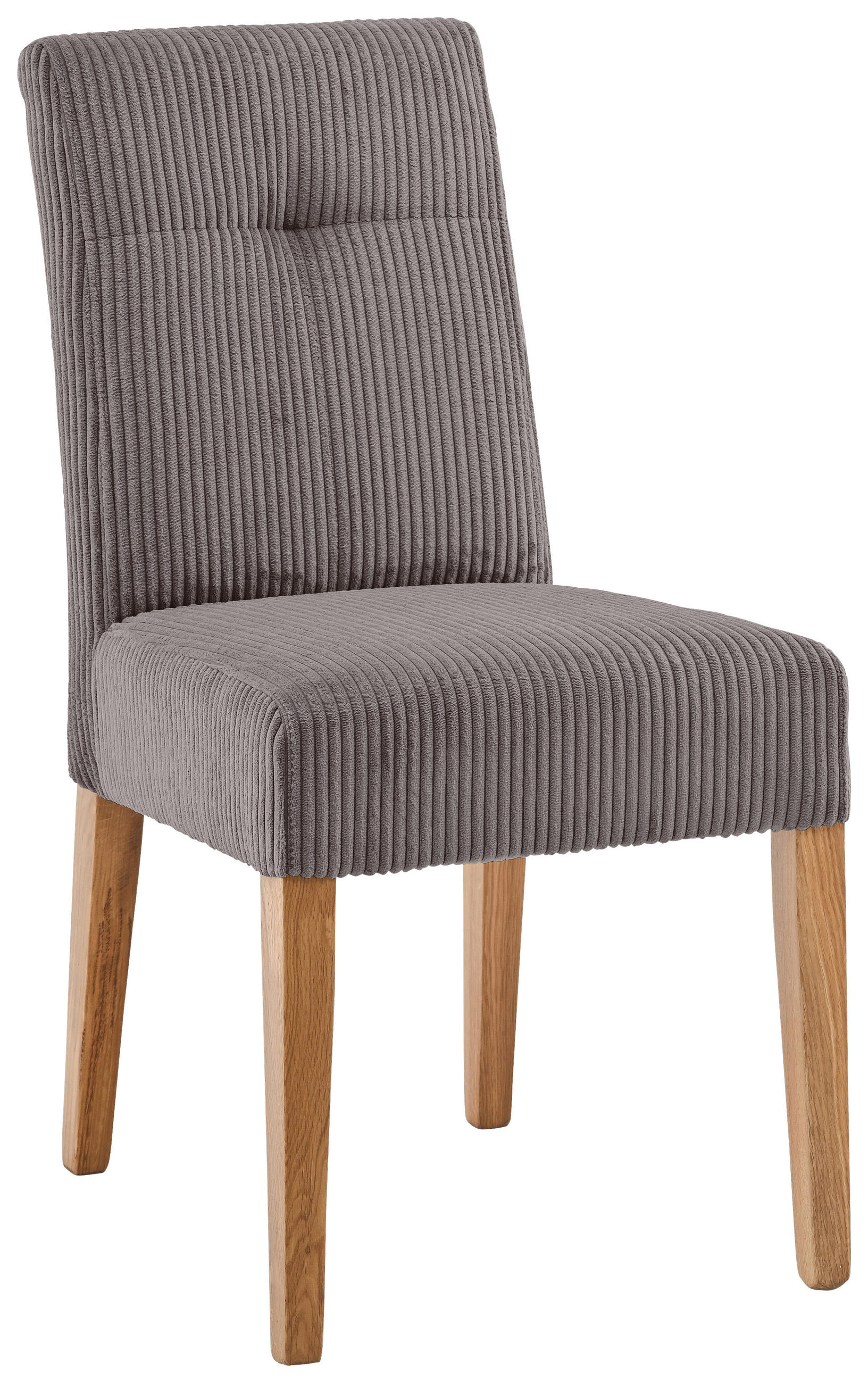 STUHL Cord Braun, Eichefarben Eiche massiv  - Eichefarben/Braun, KONVENTIONELL, Holz/Textil (47,5/91,5/63cm) - home24