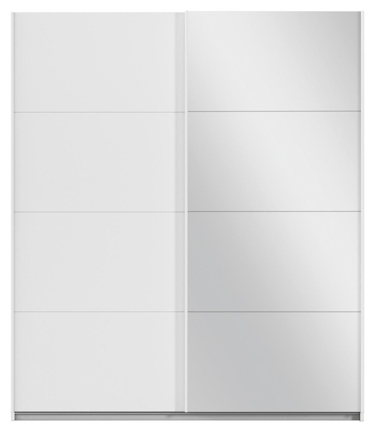 SCHWEBETÜRENSCHRANK 181/210/57 cm 2-türig Weiß  - Weiß, MODERN, Holzwerkstoff/Metall (181/210/57cm) - Rauch Möbel