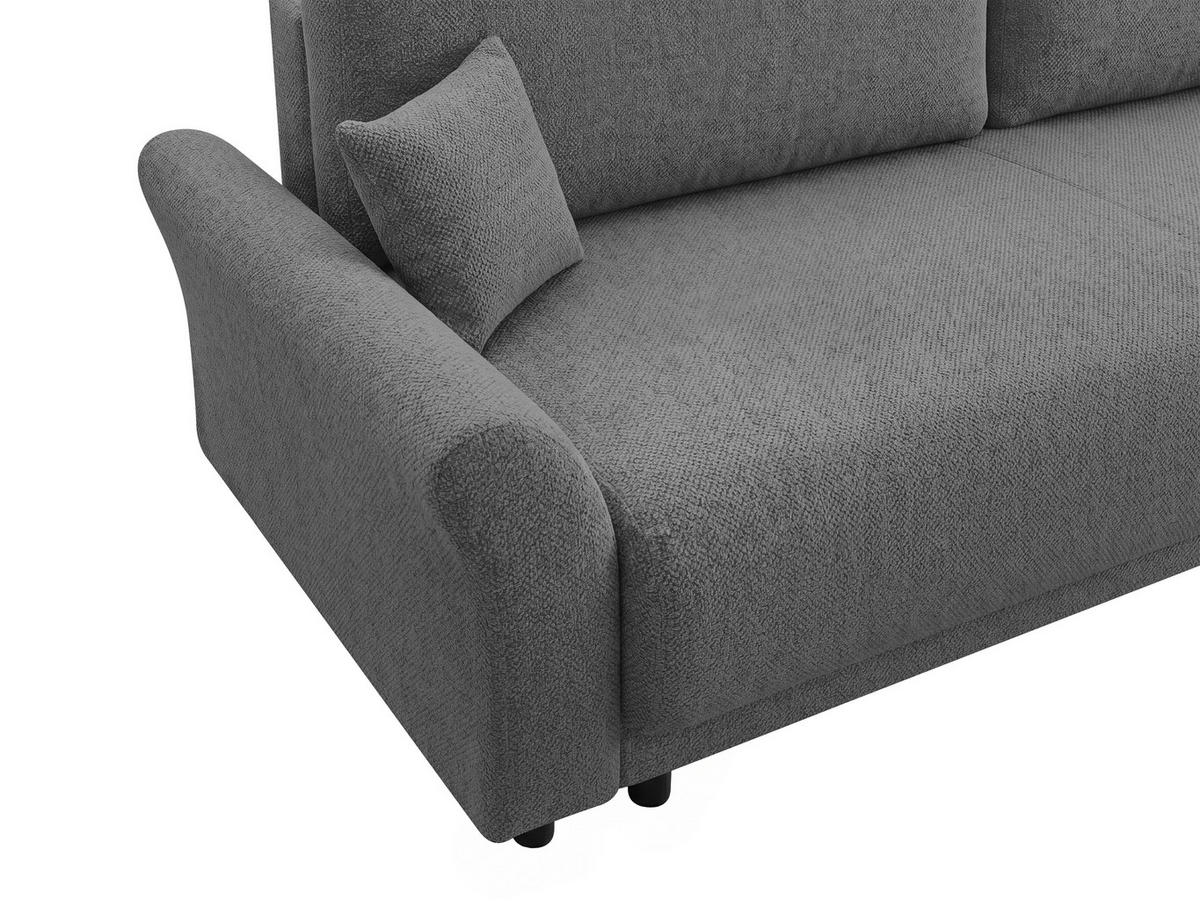 SCHLAFSOFA Flachgewebe, Struktur Grau  inkl. Zierkissen, Rückenkissen, Bettkasten, Schlaffunktion, Rücken echt  - Schwarz/Grau, Design, Textil (244/88/100cm) - P & B