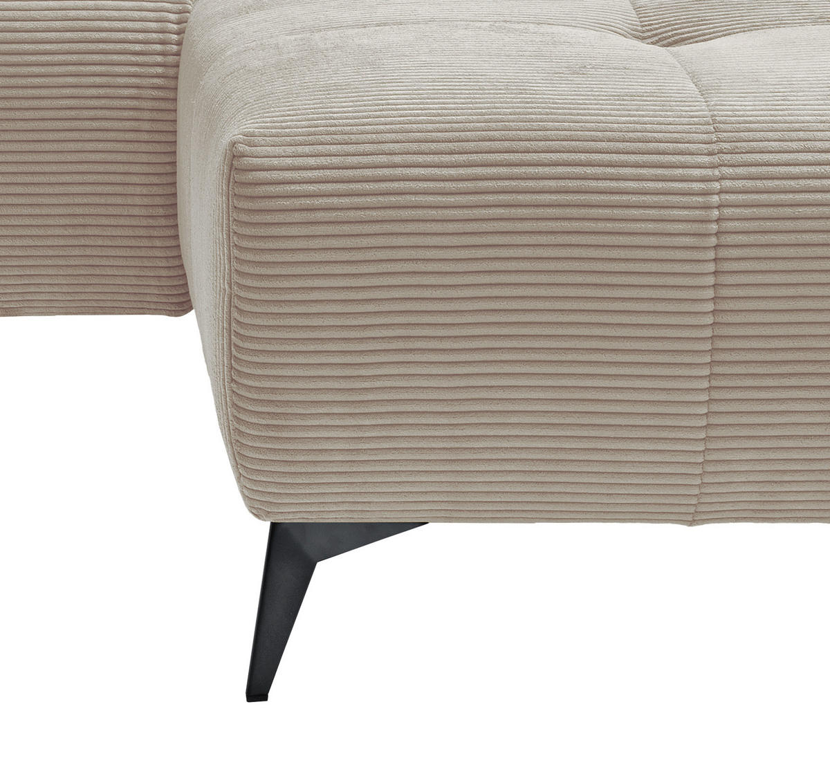 ECKSOFA in Cord Beige  258/180 cm  - Beige/Schwarz, MODERN, Textil/Metall (258/180cm) - Livetastic