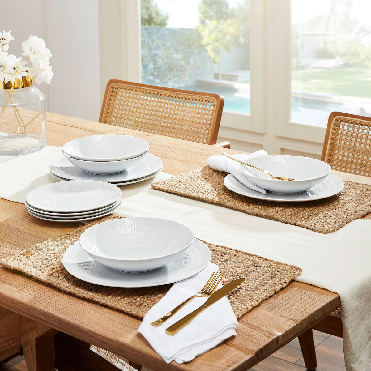 JÍDELNÍ SOUPRAVA, porcelán - bílá, Trend, keramika (36,5/36,5/34,5cm) - Creatable