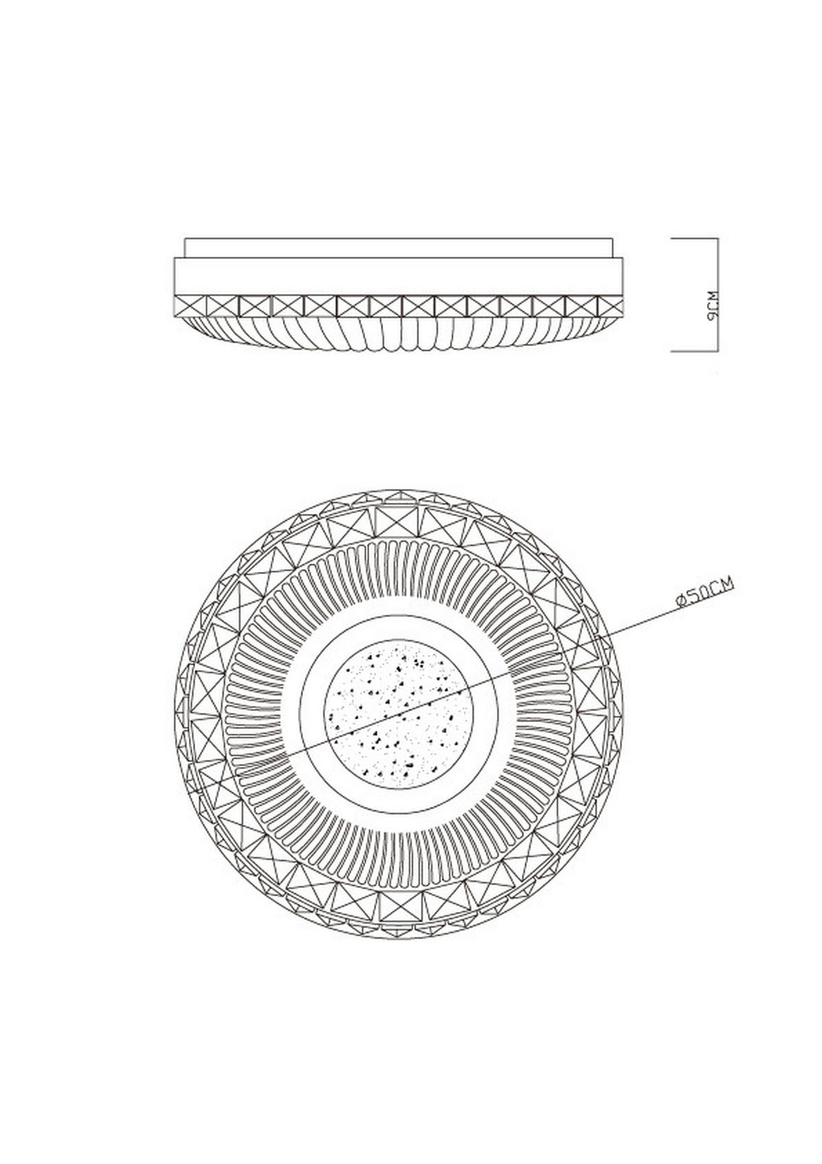 STROPNÍ LED SVÍTIDLO, 50/9 cm  - bílá/opál, Konvenční, kov/plast (50/9cm) - Globo