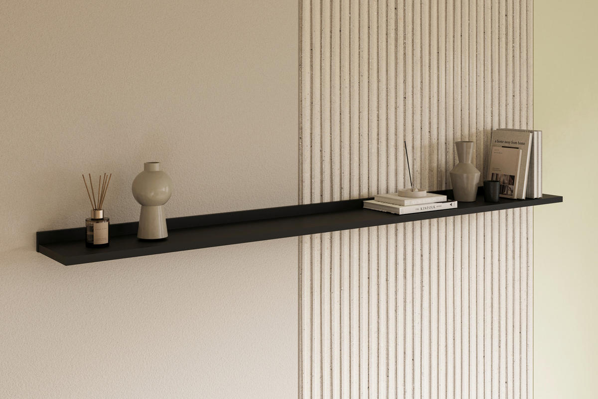 WANDBOARD200/5,5/23 cm Schwarz  - Schwarz, Design, Holzwerkstoff (200/5,5/23cm) - MID.YOU