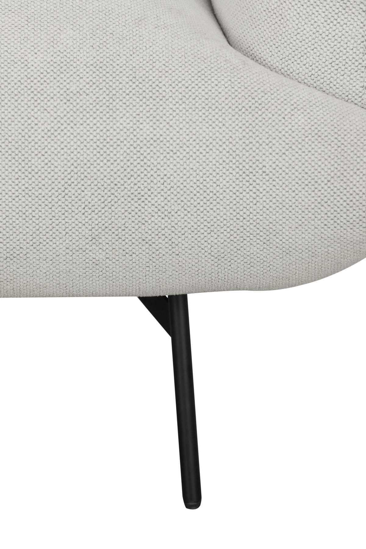 SOFA Mikrofaser Creme  - Creme/Schwarz, Trend, Textil/Metall (185/77/83cm) - P & B