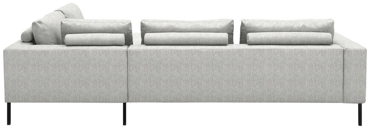 ECKSOFA  in Flachgewebe Silberfarben  308/270 cm  - Silberfarben/Schwarz, Design, Textil/Metall (308/270cm) - Pure Home Lifestyle